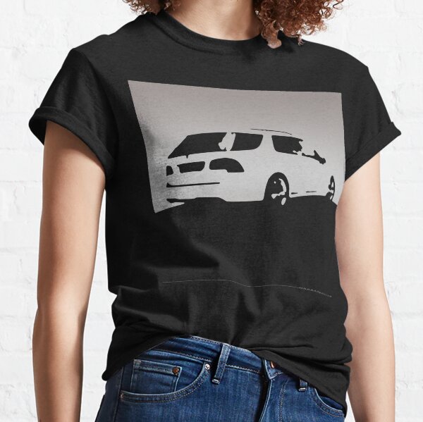 Saab 9-5, 2006 rear - Gray on black Classic T-Shirt