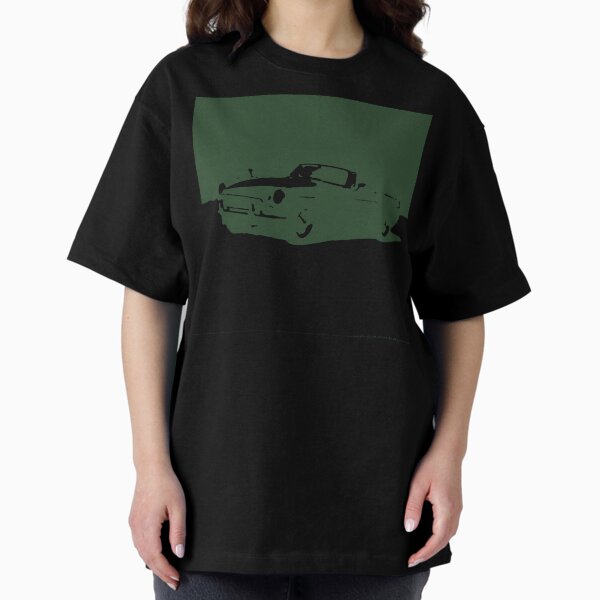MGB, 1971 - British Racing Green on Cream Oversized T-Shirt