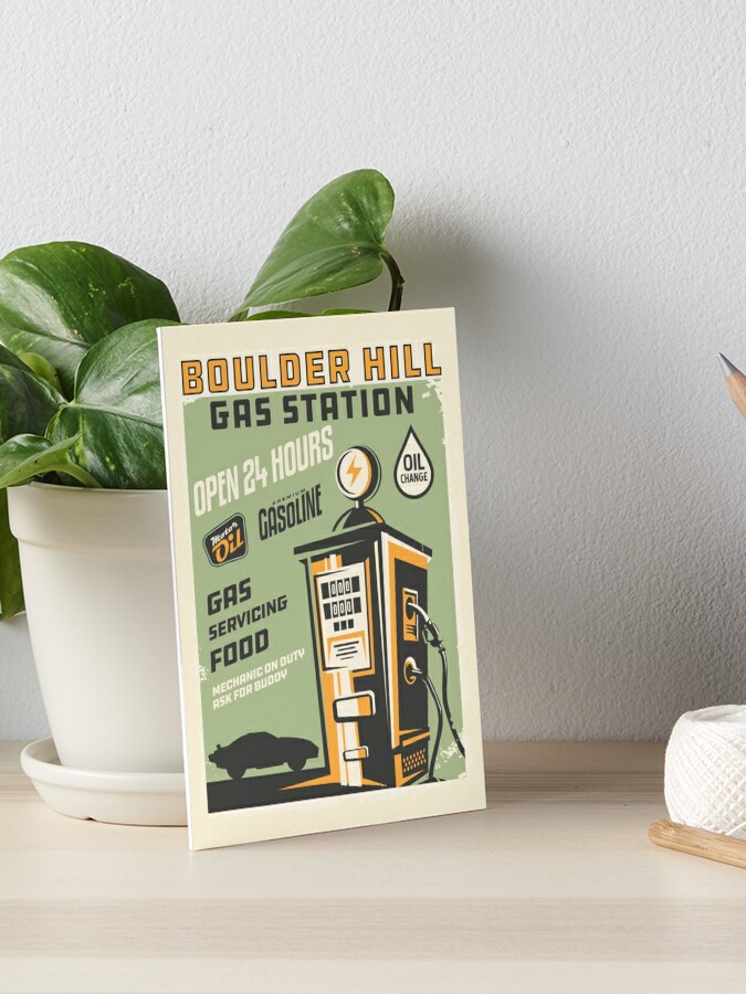 boulder hill gas station art board print by mcpod redbubble boulder hill gas station art board print by mcpod redbubble