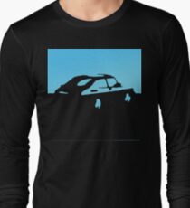 Camiseta de manga larga Saab 900, 1990 - Azul claro sobre carbón