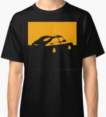 Camiseta clásica Saab 900, 1990 - Amarillo sobre carbón