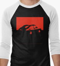 Saab 900, 1990 - Red on charcoal Baseballshirt mit 3/4-Arm