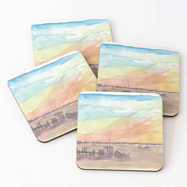 Item preview, Florida Keys Romantic Sunset with Boats designed and sold by artshop77.