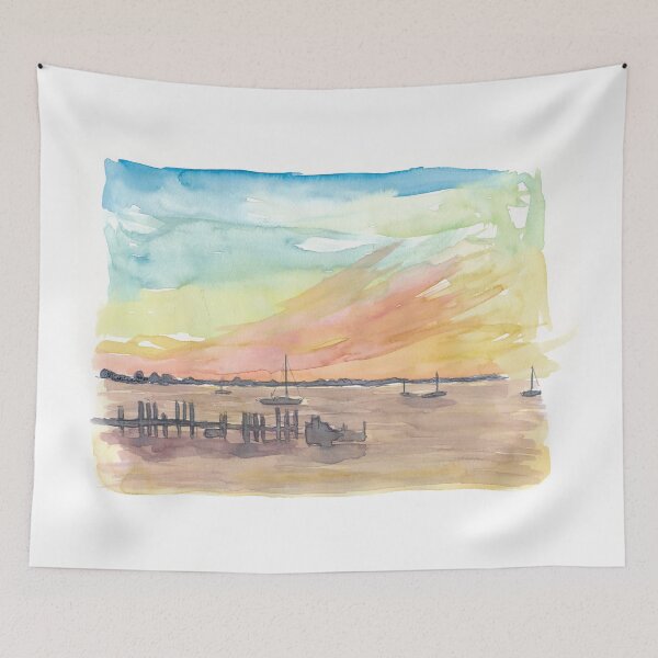 Item preview, Florida Keys Romantic Sunset with Boats designed and sold by artshop77.