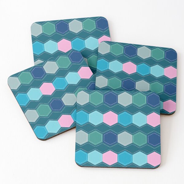 Item preview, Hexagonal Quilt \\ Teal designed and sold by The Wellington Boot.