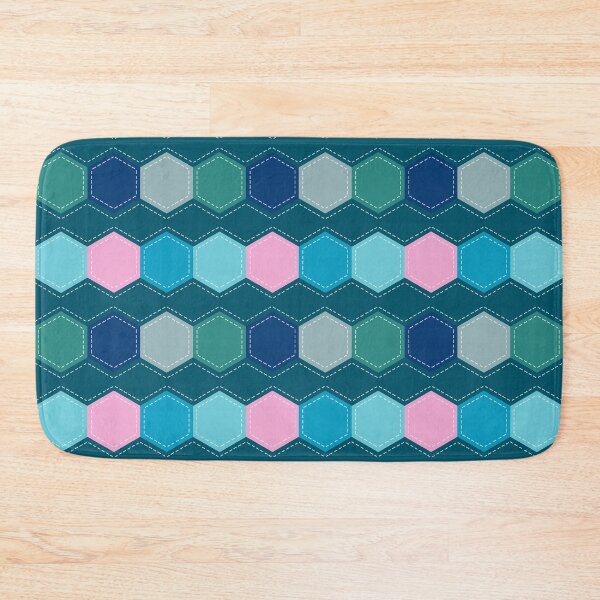 Item preview, Hexagonal Quilt \\ Teal designed and sold by The Wellington Boot.
