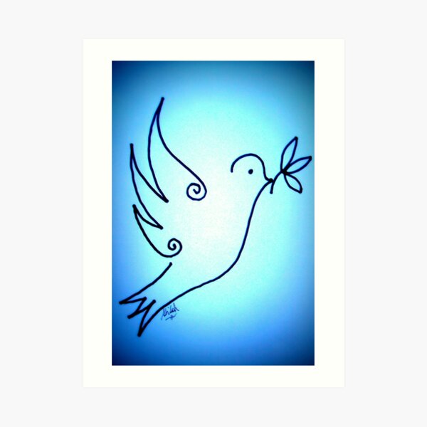 Blue Peace Dove Art Print