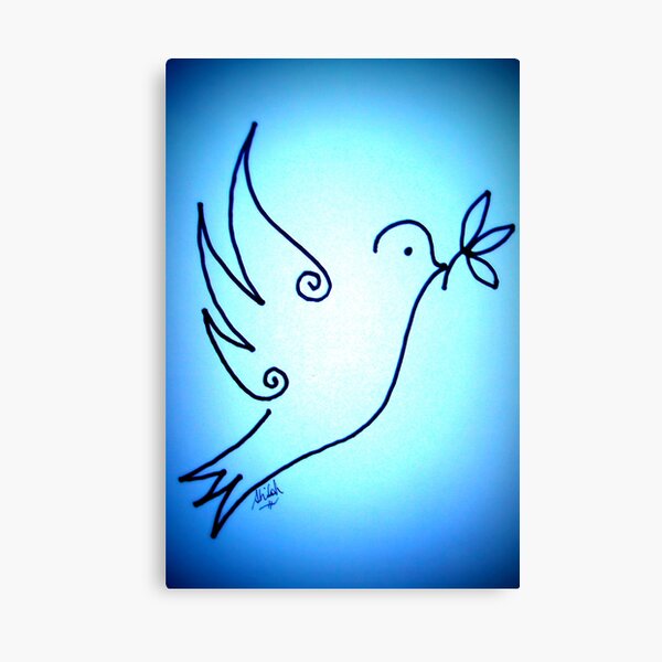 Blue Peace Dove Canvas Print