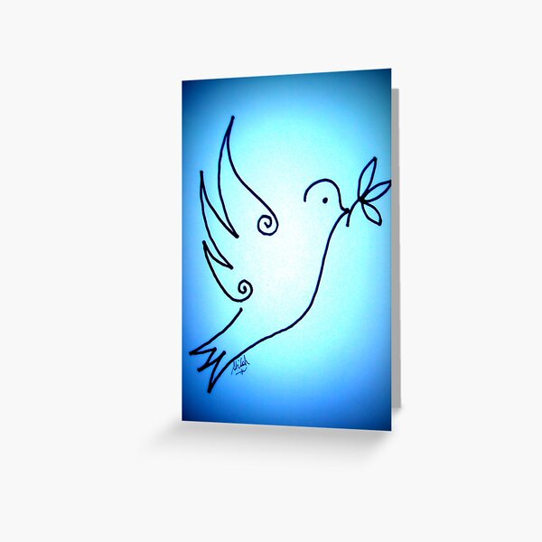 Blue Peace Dove Greeting Card