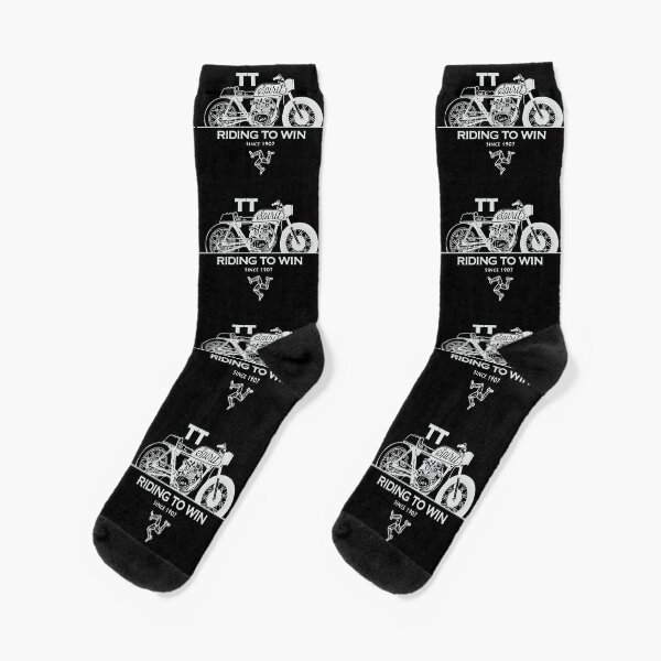 Isle Of Man Manx TT Racing Spirit Of The Racers Tourist Trophy Biker Races Graphic Socks