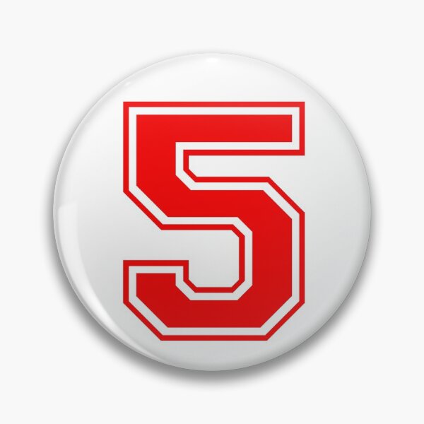 Item preview, Varsity Team Sports Uniform Number #5 - Red designed and sold by RiplMedia.