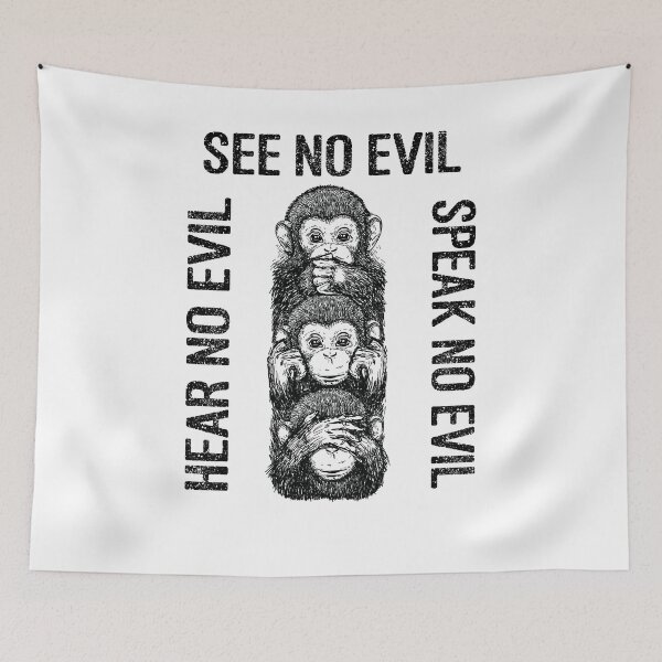 Item preview, Three Wise Monkeys Buddha See Hear Speak No Evil designed and sold by weewhirlwind.