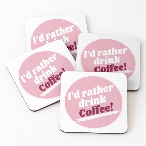 Item preview, I'd Rather Drink Coffee (Funny Coffee Quote - Vintage Retro Purple Pink - Caffeine) designed and sold by SassyClassyMe.