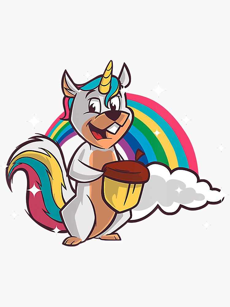 Unicorn Squirrel Unicorns Magic Rainbow Magical Animal Unicorns Rainbow  Magic Fantasy Colorful Unicorny Magic Funny Cute | Sticker