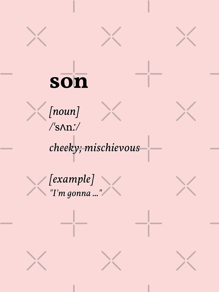 son dictionary meaning - cheeky mischievous (original) | Pullover Hoodie