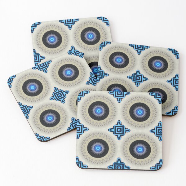 Item preview, African Sand:  Modern Blue & Beige Kaleidoscopic Pattern designed and sold by Vassia Sarri.