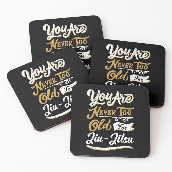 Item preview, You Are Never Too Old For Jiu Jitsu lettering for BJJ fighters designed and sold by PandaPope.