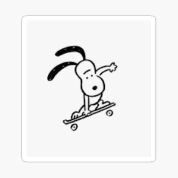 Snoopy The Dog Skateboarding Sticker