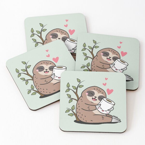 Item preview, Happy Sloth Hugging Toilet Paper Roll designed and sold by GikiGiri.