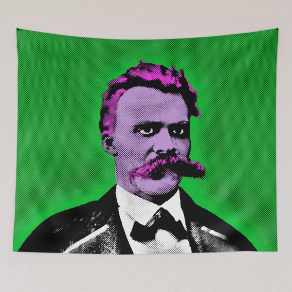 Item preview, Pop Art Portrait of Friedrich Nietzsche in Green Background designed and sold by OnlyPopArt.