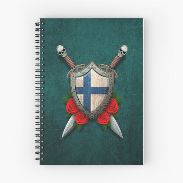 Item preview, Finnish Flag on a Worn Shield and Crossed Swords designed and sold by JeffBartels.
