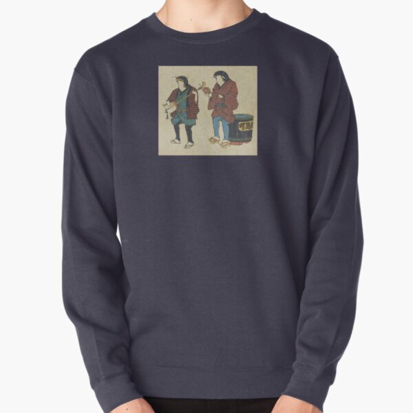 Catfish As Street Musicians Folk Punk Fashion Traditional Vintage Graphic Print Pullover Sweatshirt