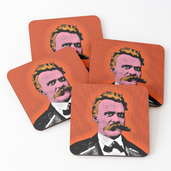 Item preview, Friedrich Nietzsche Pop Art Portrait in Orange Background designed and sold by OnlyPopArt.