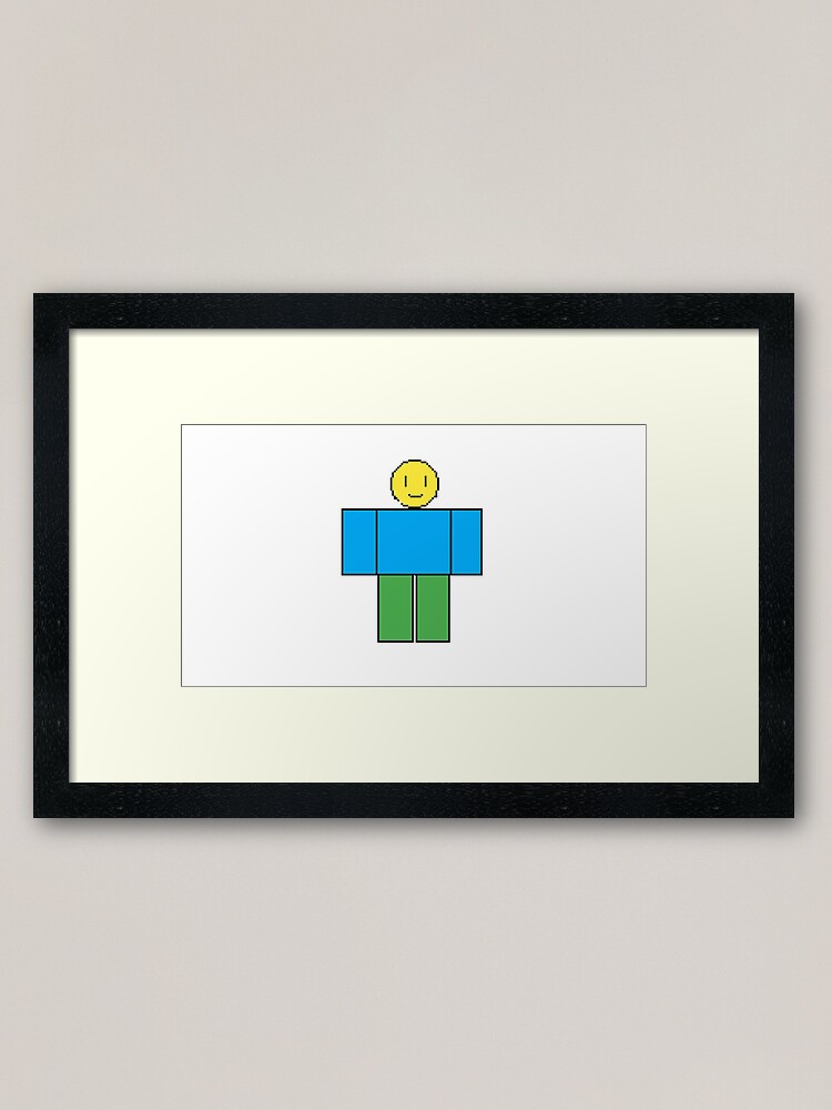 Default Roblox Character Framed Art Print By Kolby Redbubble - roblox character cut out