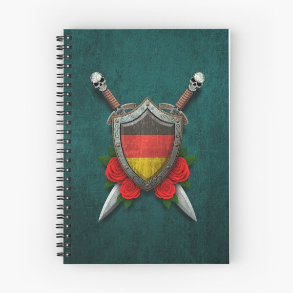 Item preview, German Flag on a Worn Shield and Crossed Swords designed and sold by JeffBartels.