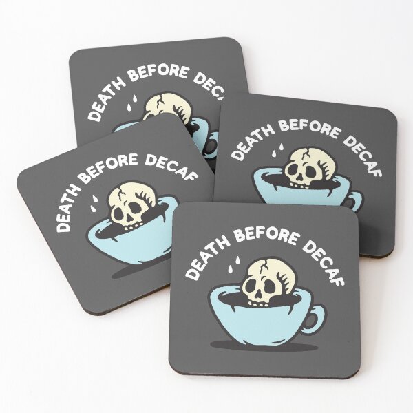 Item preview, DEATH BEFORE DECAF (white) designed and sold by oldskooldesign.