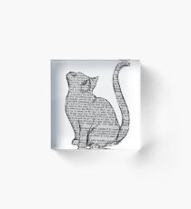 Bloque acrílico libros y gatos y libros y gatos