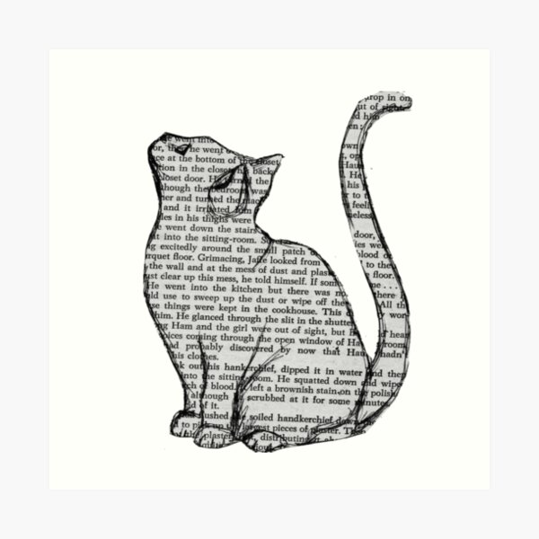 books and cats and books and cats Art Print