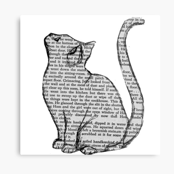 books and cats and books and cats Metal Print