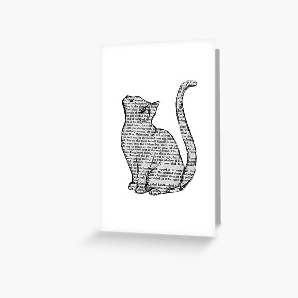 books and cats and books and cats Greeting Card