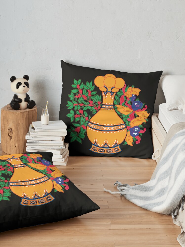 Alternate view of MUISCA CHIBCHA COLOMBIA QUIMBAYA POPORO - full colour Floor Pillow