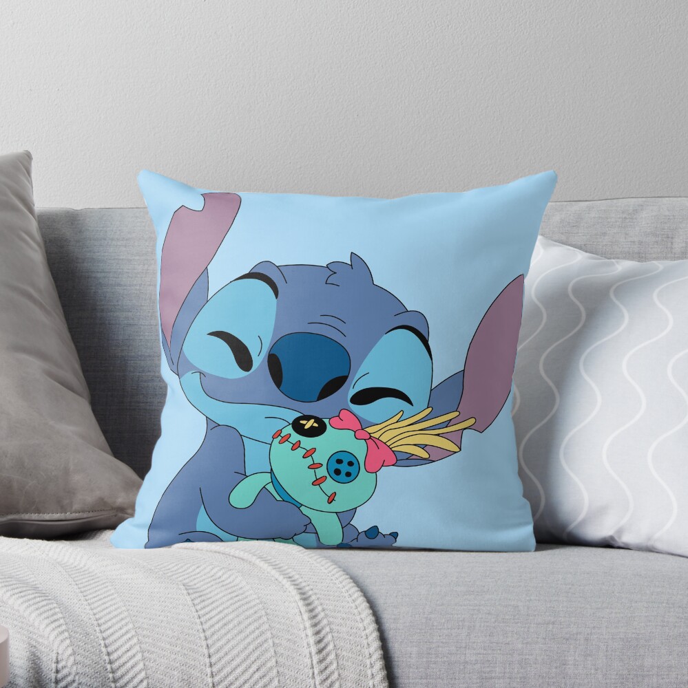 Cute Stitch White Pillow Thankful GIF