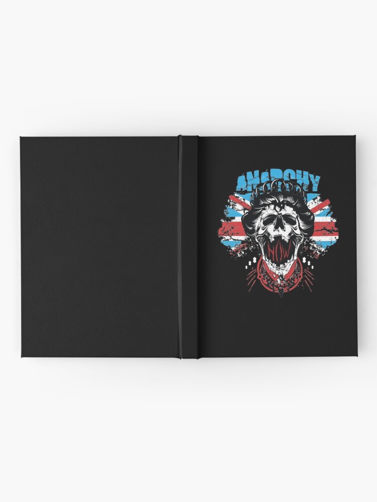 Alternate view of Union Jack Flag Anarchy In The UK Queen Skull United Kingdom Retro Pride Hardcover Journal