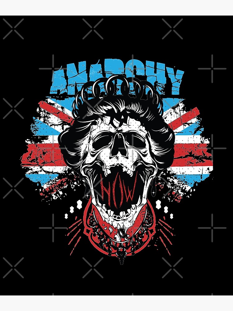 Union Jack Flag Anarchy In The UK Queen Skull United Kingdom Retro Pride by thespottydogg