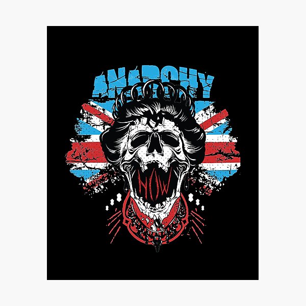 Union Jack Flag Anarchy In The UK Queen Skull United Kingdom Retro Pride Photographic Print