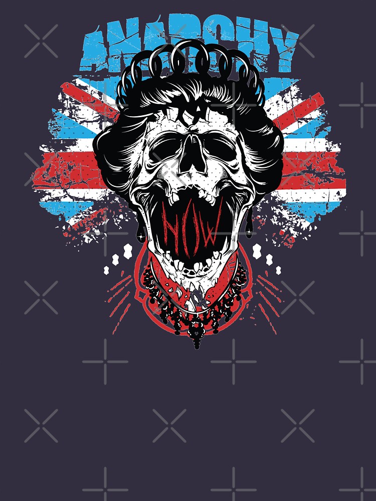 Union Jack Flag Anarchy In The UK Queen Skull United Kingdom Retro Pride by thespottydogg