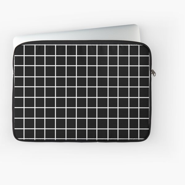 Black Tumblr Grid Pattern Laptop Sleeve