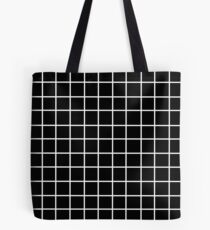 Black Tumblr Grid Pattern Tote Bag