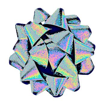 Artwork thumbnail, Silver Holographic Bow by dinaaaaaah