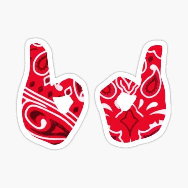 "Blood gang sign (bd)" Sticker by breaker160 | Redbubble