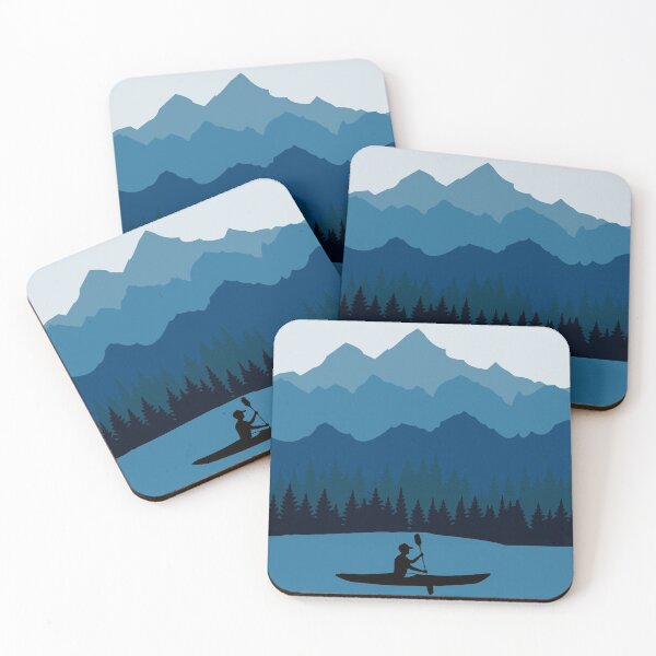 Item preview, Retro Mountain River Lake Kayaking Canoe Kayak Paddling designed and sold by merchzy.