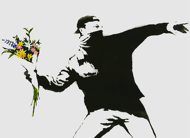 "Banksy Flower Thrower Graffiti" by Stephen Chambers / The Pop Art