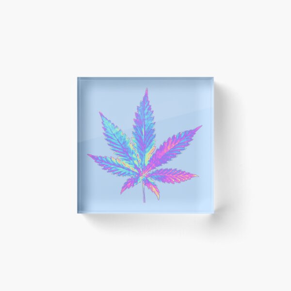 Holographic Weed Acrylic Block