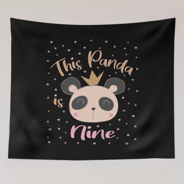 Item preview, This Little Panda Is Nine Years Old 9th Girl Birthday Party graphic designed and sold by Grabitees.