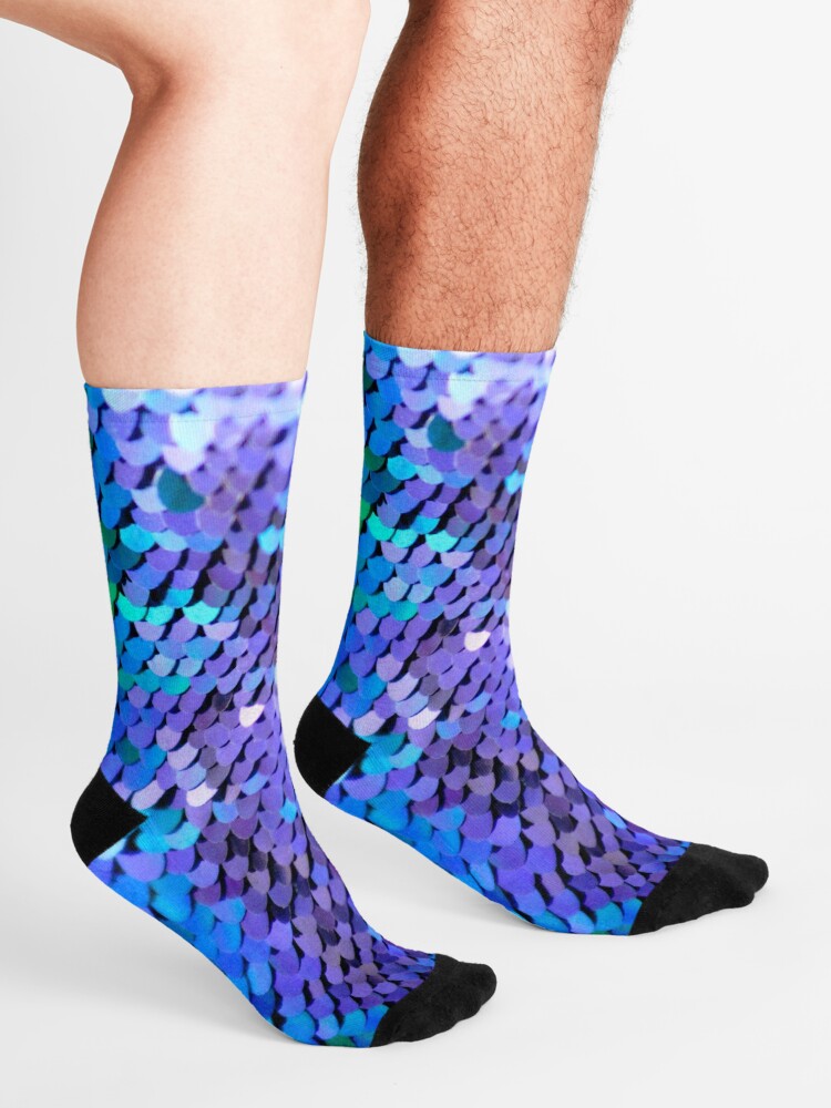 Alternate view of Memaid scales in sequin Socks