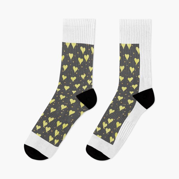 Item preview, Yellow hearts on grey background designed and sold by ByCait.
